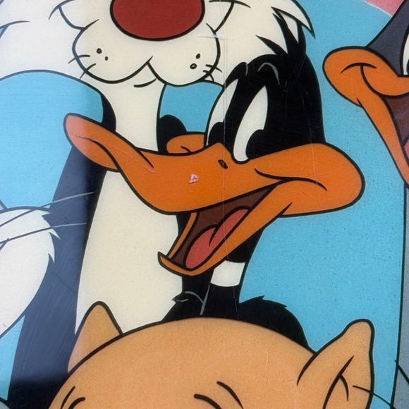 Vtg Looney Tunes Wall Art 90s Plaque That's All Folks Bugs Bunny & Cast Man Cave - Picture 5 of 16